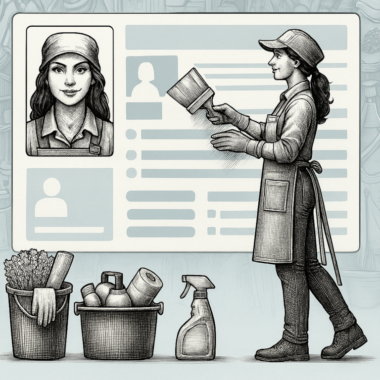 Illustration of cleaning a CV to represent how to optimize your tech resume in 2025